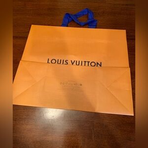 Louis Vuitton Tangerine Bag authentic with Royal Blue Handles , brand new , med